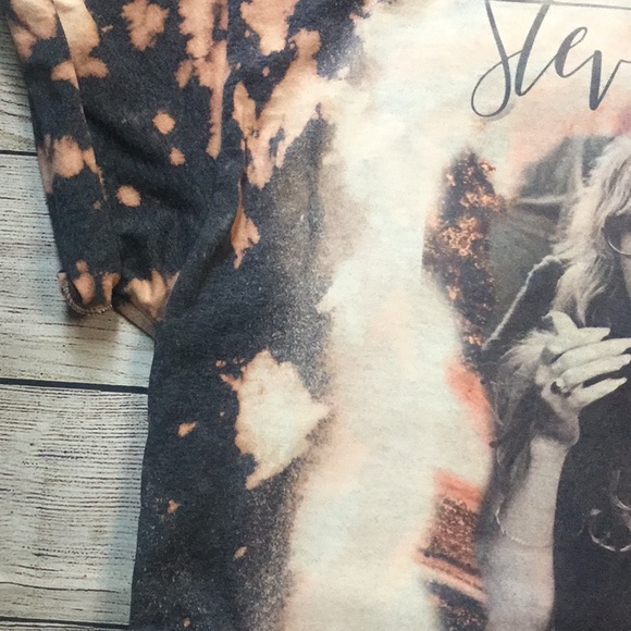 Hand Bleached Stevie Nicks Gray Unisex Band Shirt - Picture 5 of 10